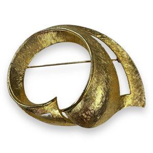 Mode Art Arthur Pepper Gold Tone Vintage Abstract Large Brooch 2 3/4" x 2"